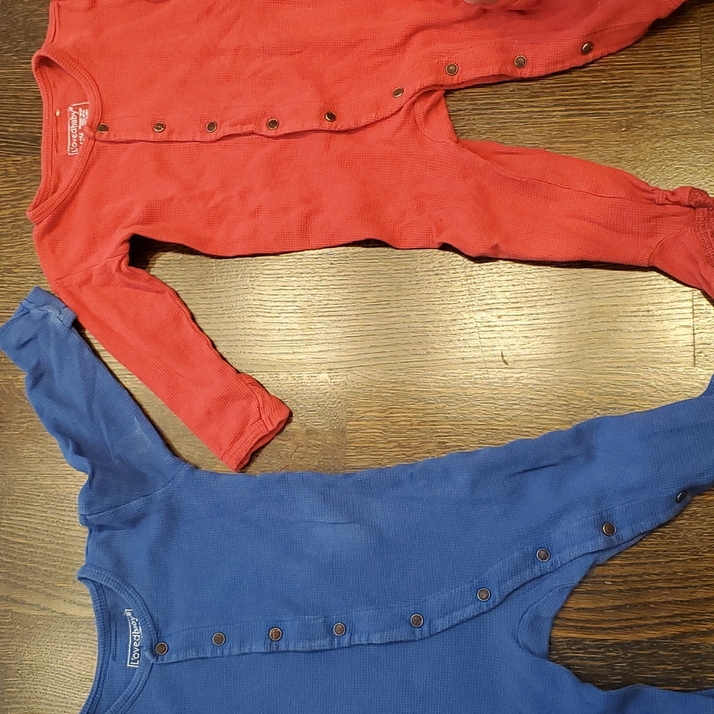 Loved baby bundle 2 stretchies blue/red size 9/12M